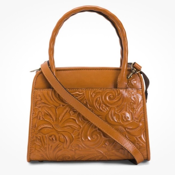 Patricia Nash Handbags - PATRICIA NASH TOOLED LEATHER PARIS SATCHEL/CROSSBODY FLORENCE TAN #558 NWT
